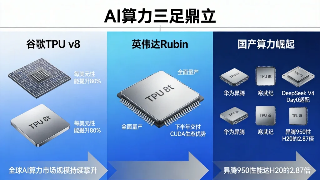 AI芯片三足鼎立格局：TPU v8、Rubin与国产算力竞相角逐