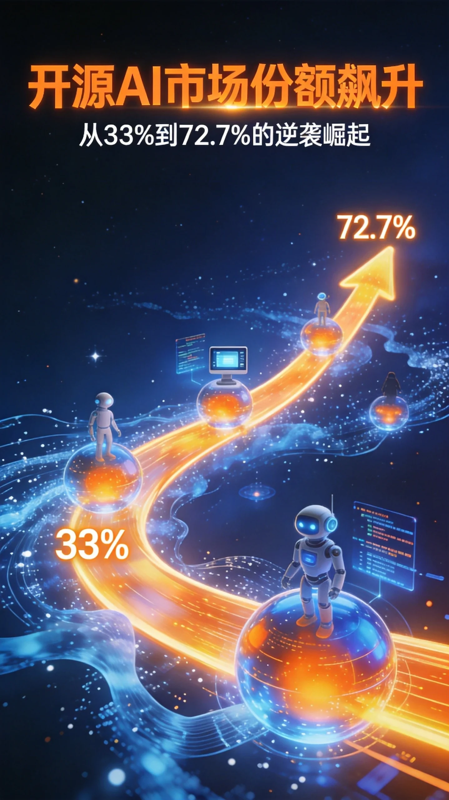 中国开源AI市占率一月飙升至72.7%：中小模型生态的逆袭逻辑