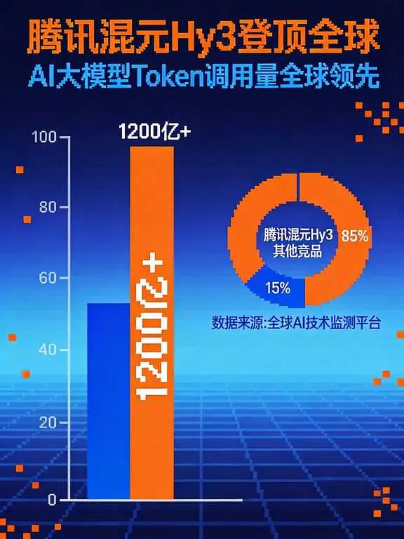 腾讯Hy3暴涨210%登顶全球,中国AI连续三周超越美国